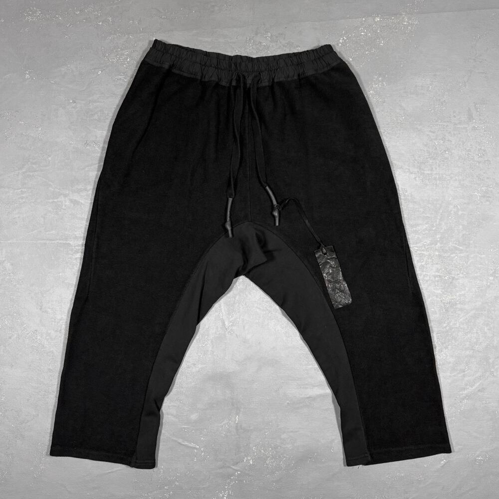 NWT 69 By Isaac Sellam Reverse French Terry Drop Crotch Cropped Pants Men's XXL